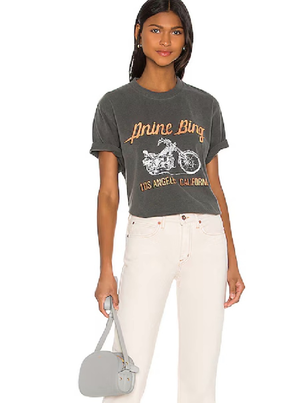 Anine Bing Lili Gun Powder Motorcycle Tee
